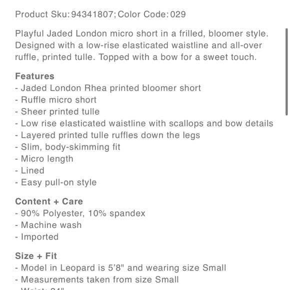 NWT Jaded London Leopard Print Bloomers from Urban Outfitters - Picture 4 of 9